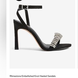 Express 4" rhinestone Embellished Knot Heeled Sandal